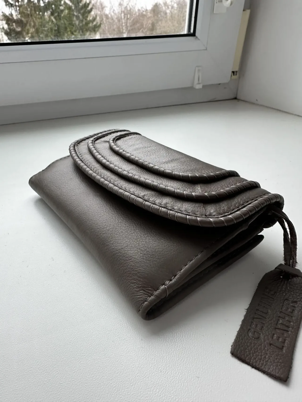 Новий шкіряний фірмовий багатофункціональний гаманець портмоне 3