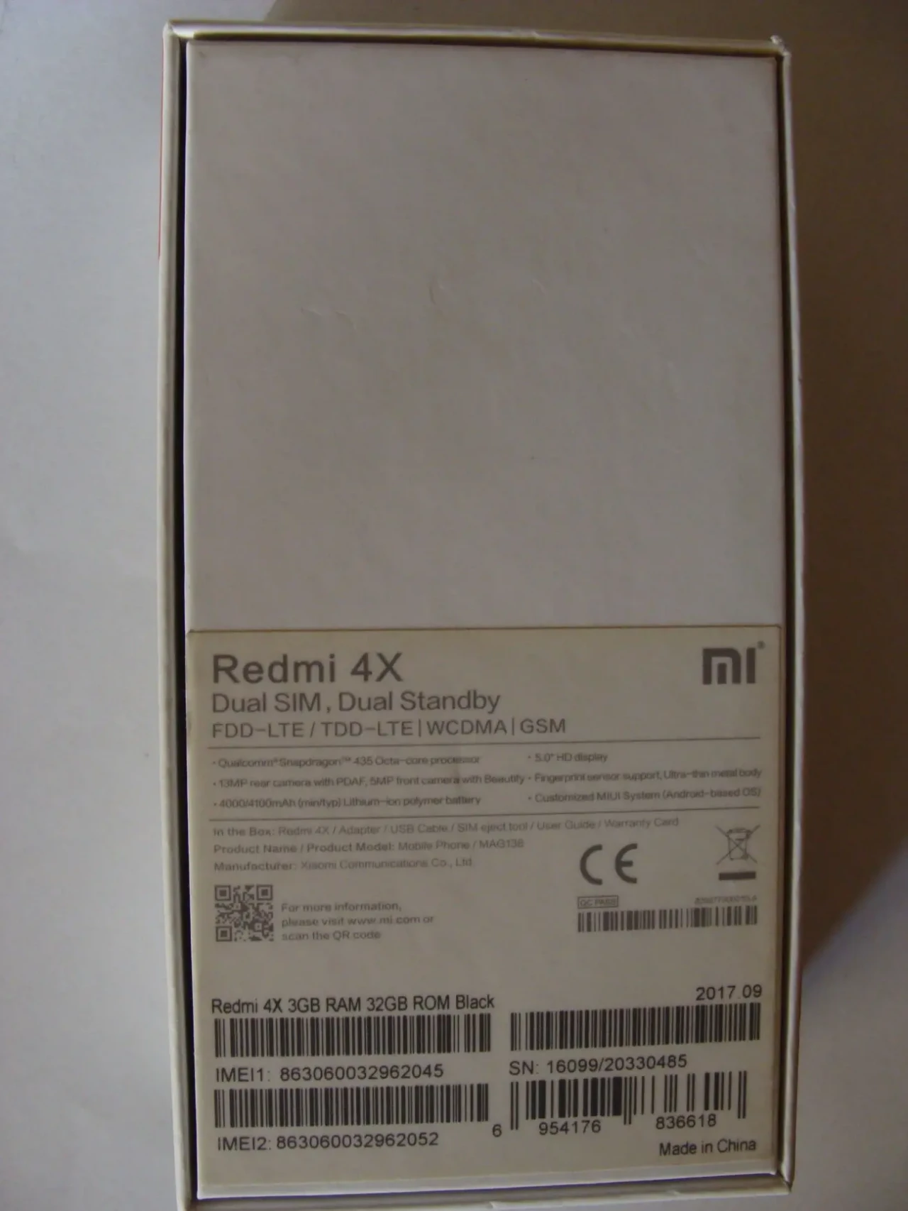 Смартфон Xiaomi Redmi 4X  3/32 ГБ 5
