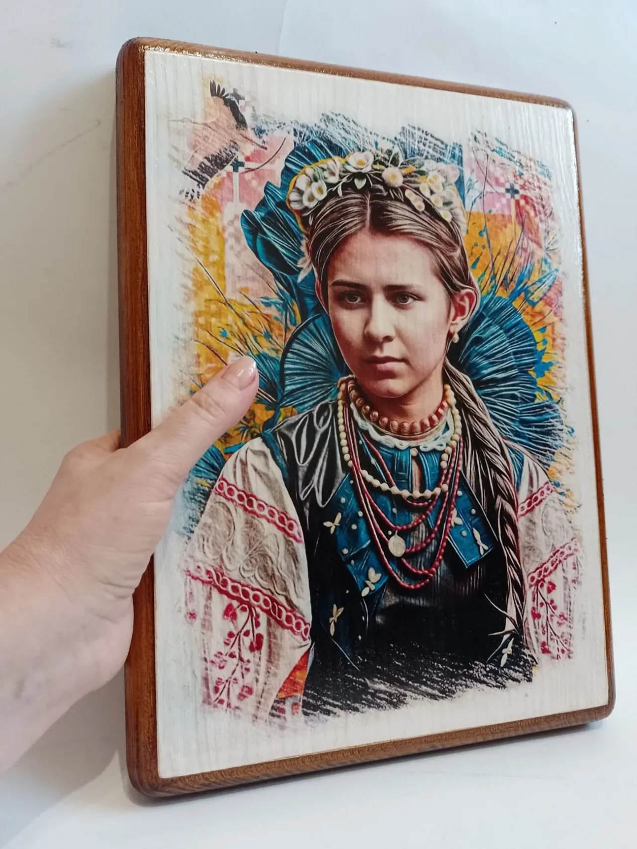 Леся Українка Фото портрет / картина на дерев / Сучасний Арт