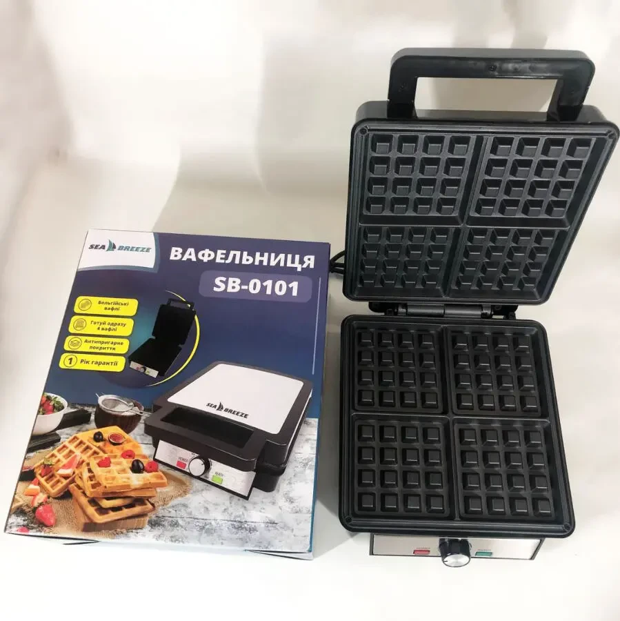 Електрична вафельниця SeaBreeze SB-0101 1200 Вт, якісна вафельниця 2