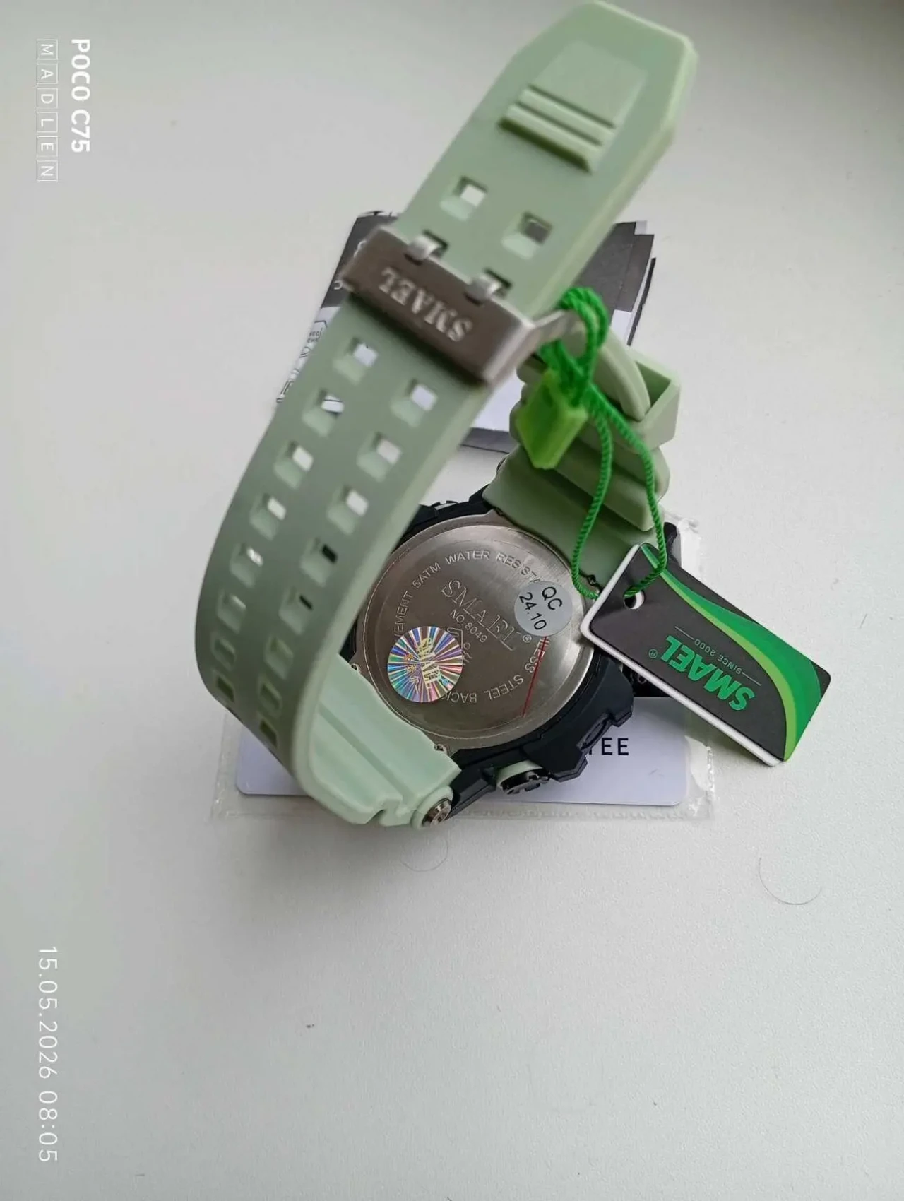 Мужские часы Smael 8049 black green 5
