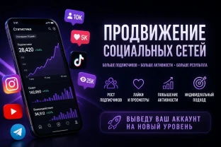 Продвижение соцсетей. Подписчики, лайки, просмотры (быстро)