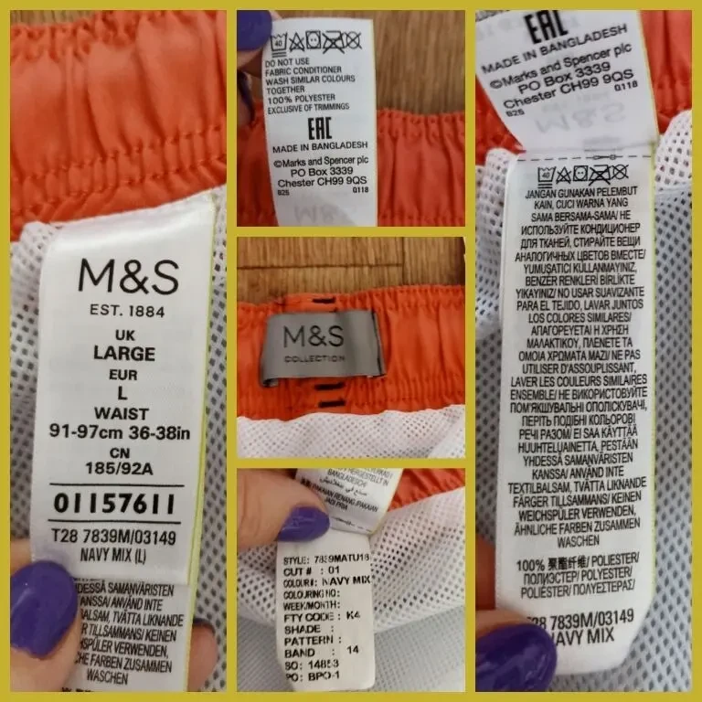 Marks Spencer Шорты мужские с плавками т синие в принт L на 50 10