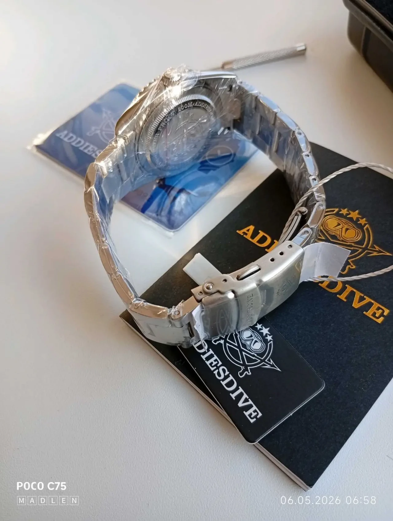 Кварцевые часы ADDIESDIVE 39 мм с двунаправленным вращающимся безелем 6