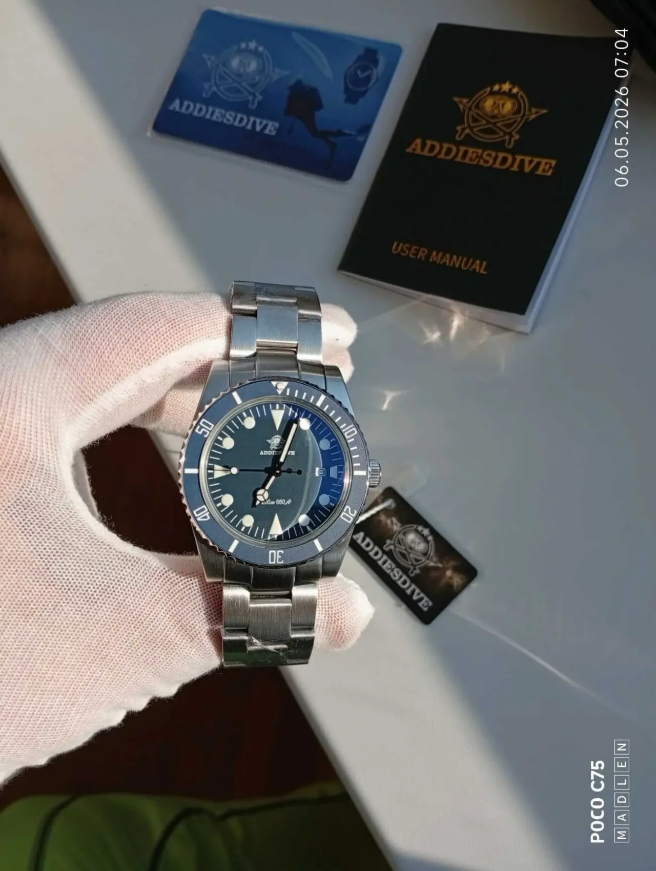 Кварцевые часы ADDIESDIVE 39 мм с двунаправленным вращающимся безелем