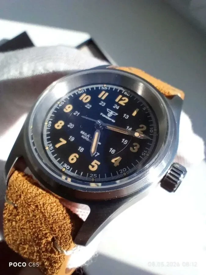 Часы мужские механические Tandorio pilot watch nh35 6