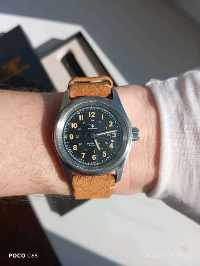 Часы мужские механические Tandorio pilot watch nh35 10