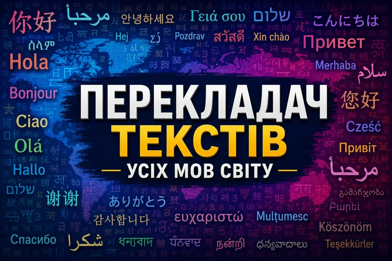Перекладаю тексти усіх мов світу на українську.