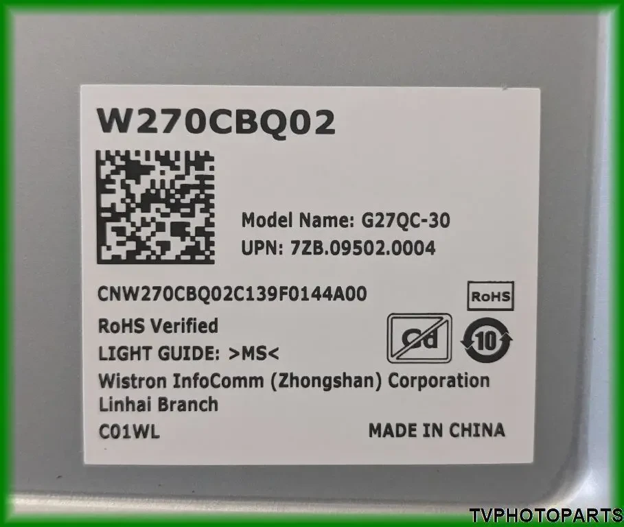 Main Board 22M002-1 748.09501.0011 для монітора LENOVO G27qc-30 4