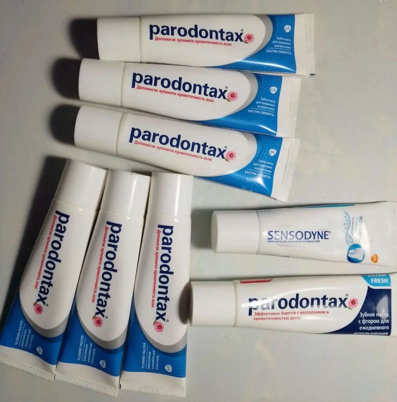 Зубная паста 30 мл Parodontax Sensodyne, дорожный формат набор 8 штук