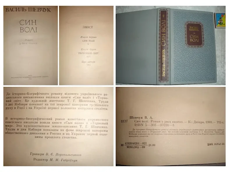 ШЕВЧУК Василь. СИН ВОЛІ. Роман у 2-х кн. Київ. 1989, 715 с. НОВА книга 9