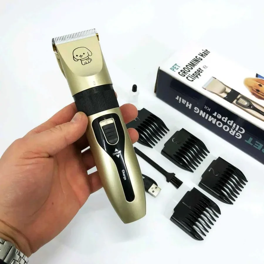 Машинка триммер для стрижки тварин собак / котів на акумуляторі з набо 2