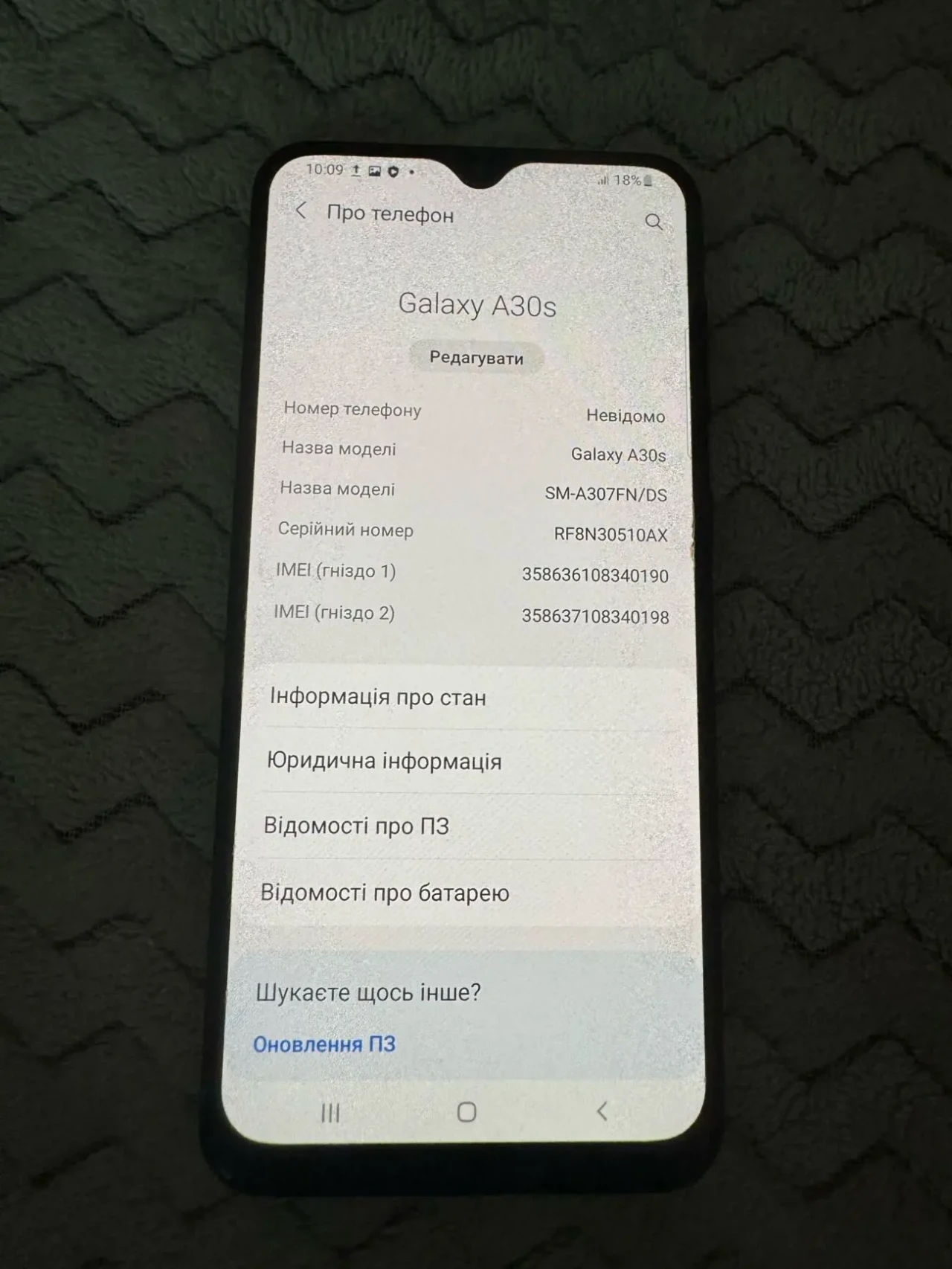 Samsung Galaxy a30s 4GB 64GB нормальному стані 5