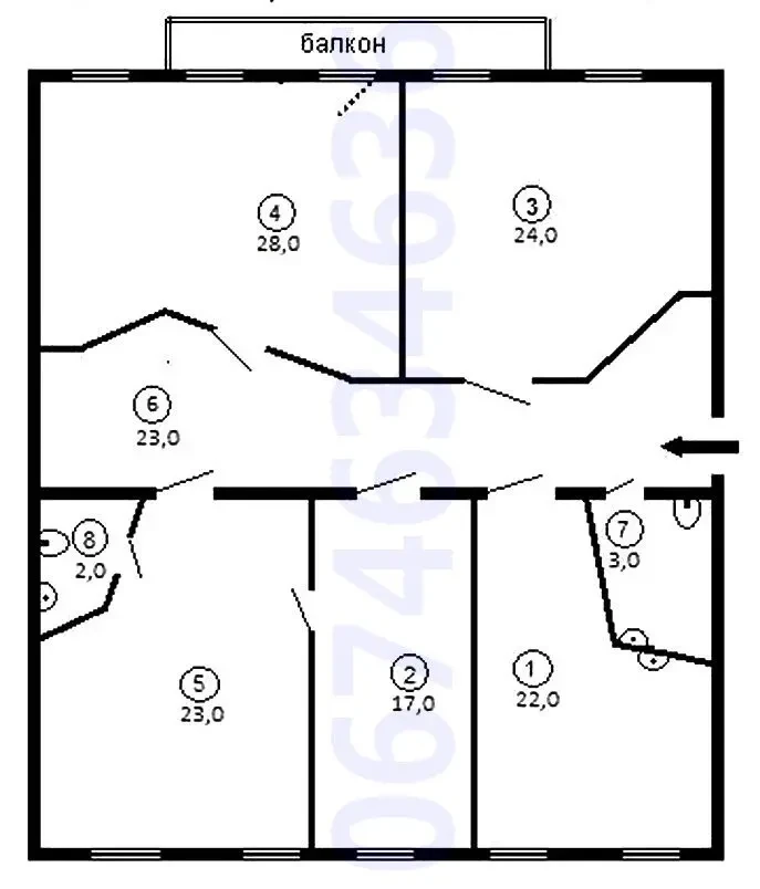 Аренда офиса 140 м2 (5 кабинетов) в центре, метро Олимпийская 8