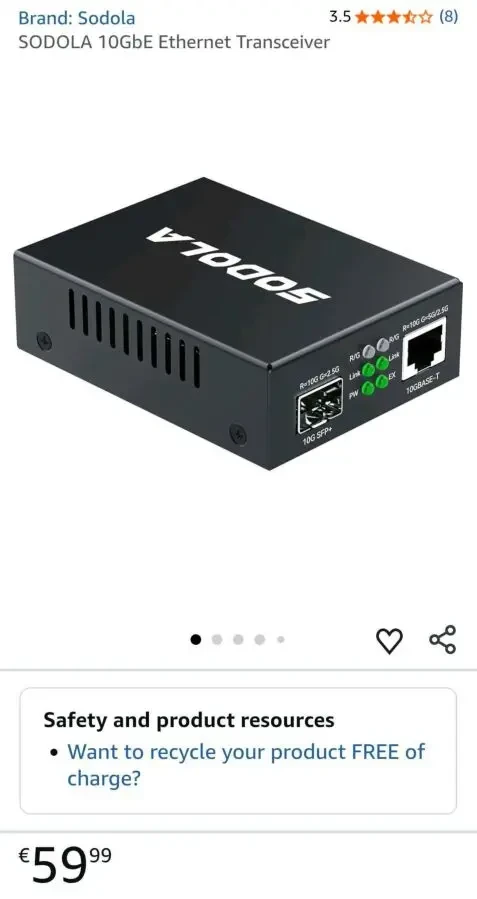 Медіаконвертер 10GbE SFP+ (корзина) 2