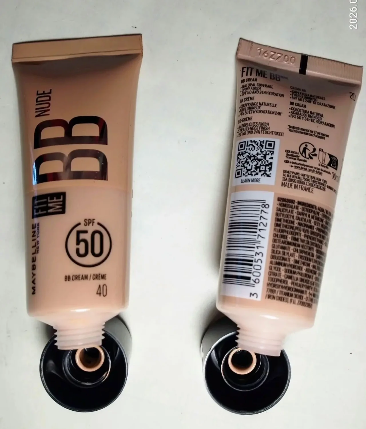 Тональный Bb крем вв 30 мл Spf 50 Maybelline 20, 40 тон, основа 2