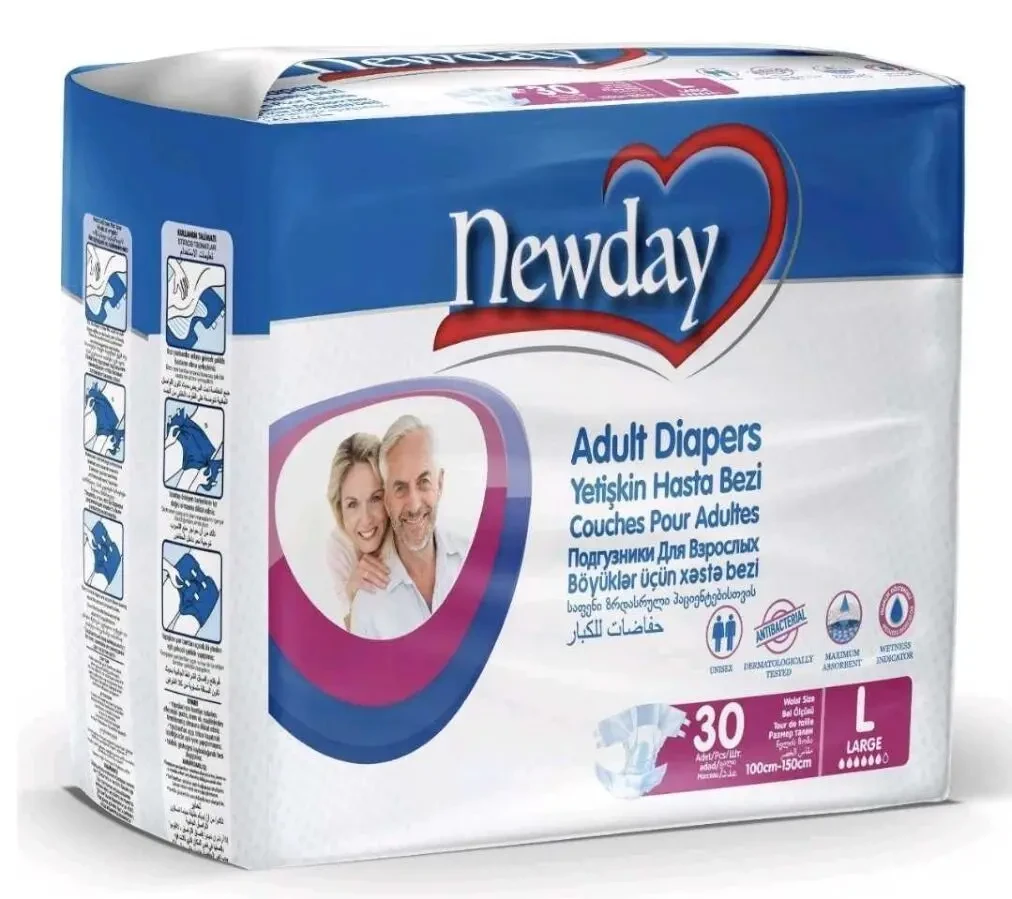Підгузки для дорослих Newday Adult Diapers Large 6 крапель 100-150 см