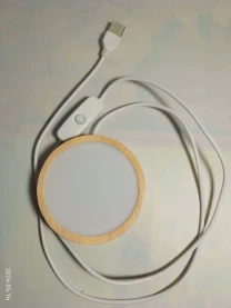 Лампа круглая плоская Usb, выключатель, длинный провод, под дерево