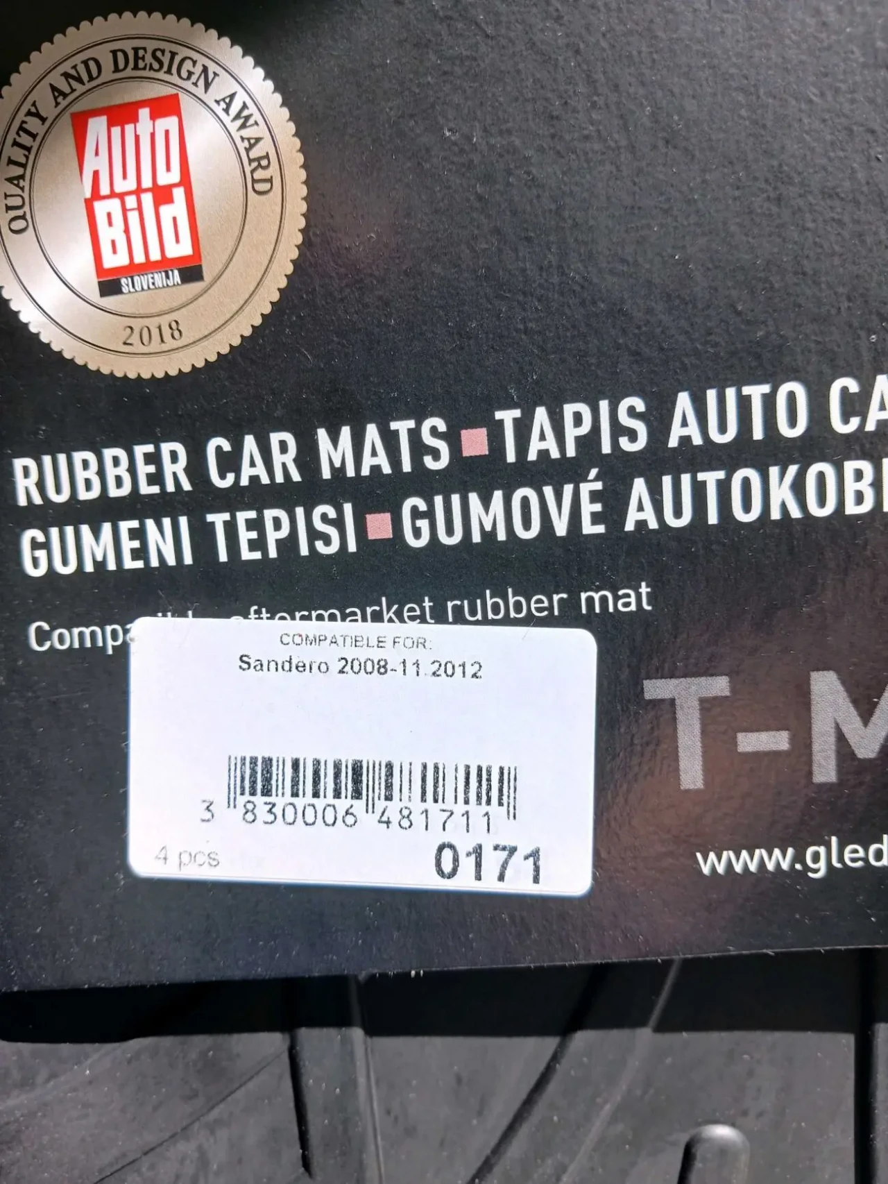 Гумові килимки, резиновые коврики, в салон Renault Sandero Dacia, Gled 3