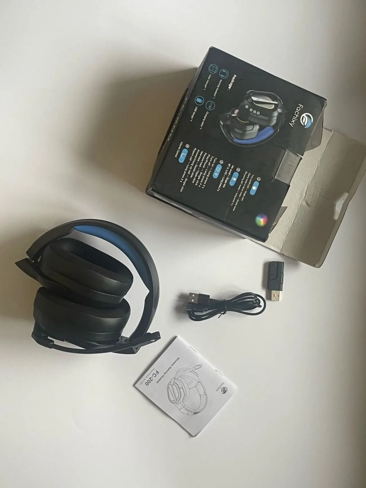 безпровідні Ігрові навушники Fachixy FC-200 з RGB підсвічуванням 5
