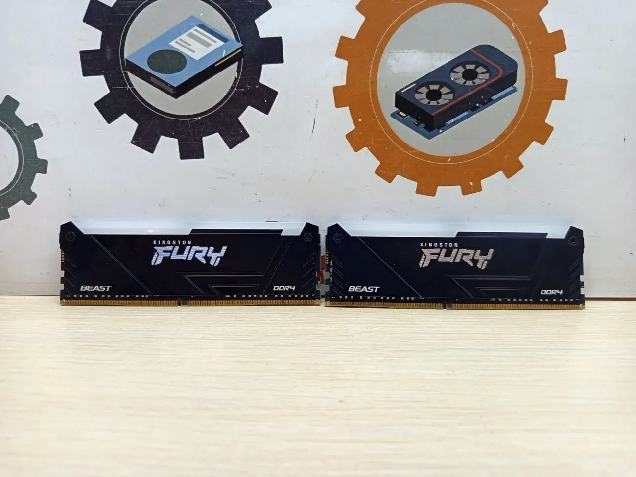 Оперативна пам'ять Kingston Fury DDR4-3200 16384MB PC4-25600 (Kit of 2x8192) Beast RGB 1Rx8 Black (KF432C16BB2AK2/16)