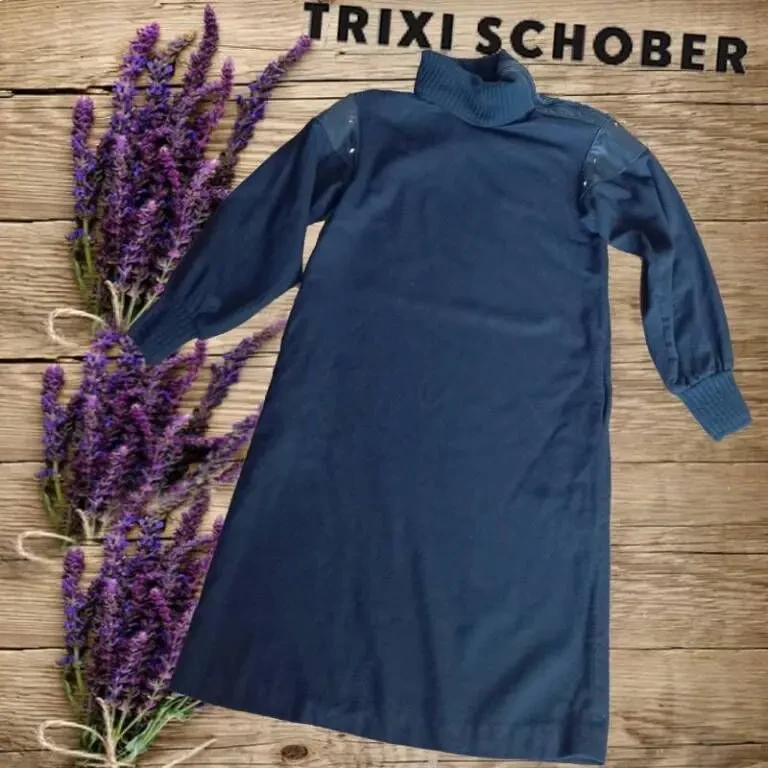 Trixi Schober шерстяное женское платье с кожей т синее на 48-50 2