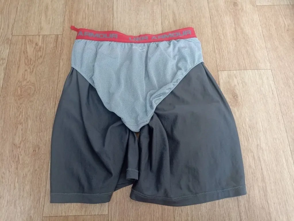 Under Armour Шорты мужские с плавками перфорация серые/красные L 6