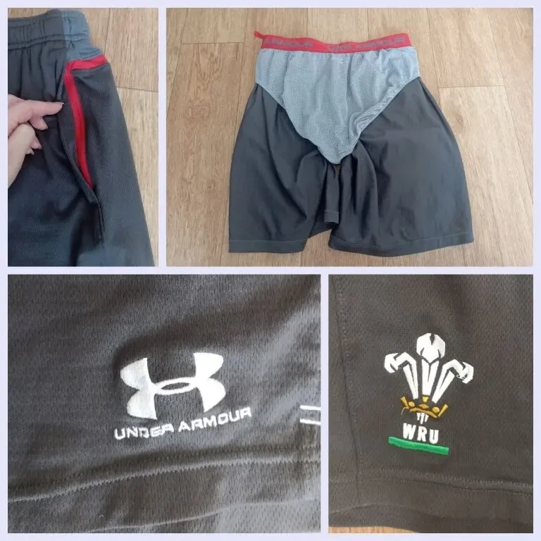 Under Armour Шорты мужские с плавками перфорация серые/красные L 9
