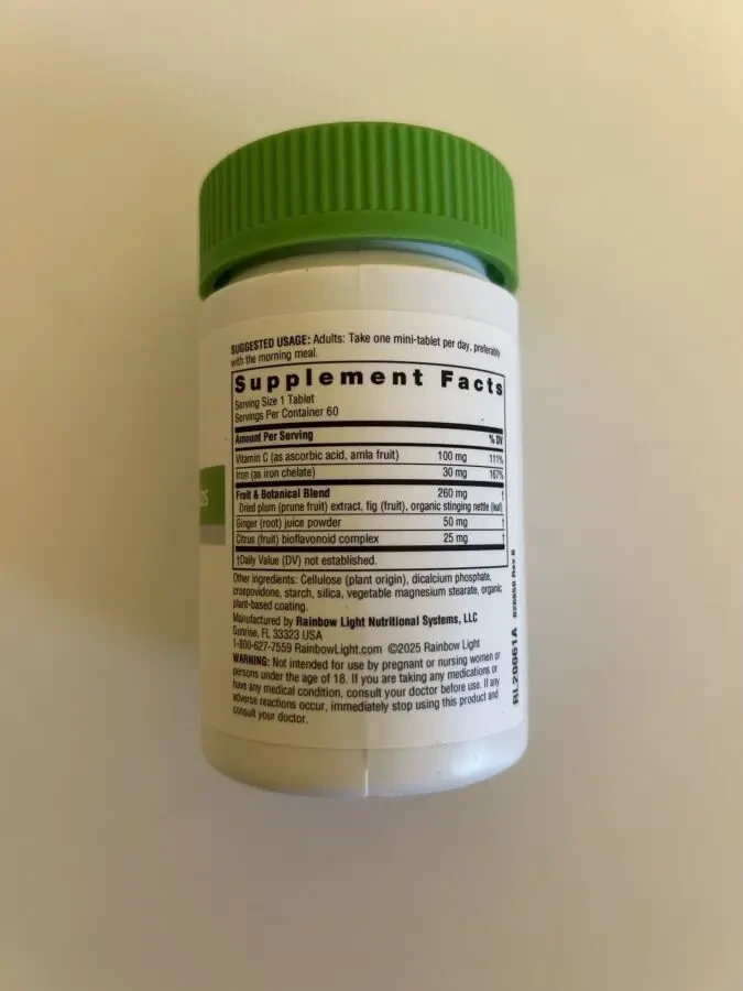 Залізо і поживні речовини з натуральних продуктів, 60 таблеток, Rainbow Light США. 2