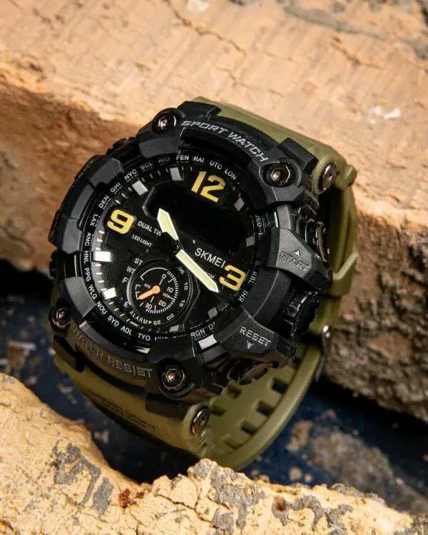 Годинники Skmei Army Green.