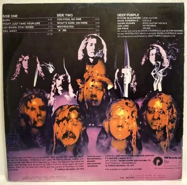 Deep Purple - Burn - 1974. (LP). 12. Vinyl. Пластинка. Yugoslavia. 2