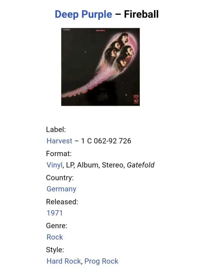 Deep Purple - Fireball - 1971. (LP). 12. Vinyl. Пластинка. Germany. 8