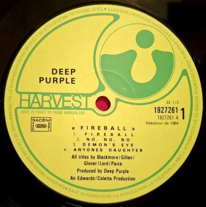 Deep Purple - Fireball - 1971. (LP). 12. Vinyl. Пластинка. France. 4
