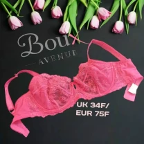 Boux Avenue  UK34F/EUR 75F Бюстгальтер полупрозрачный мягкий косточка малиновый