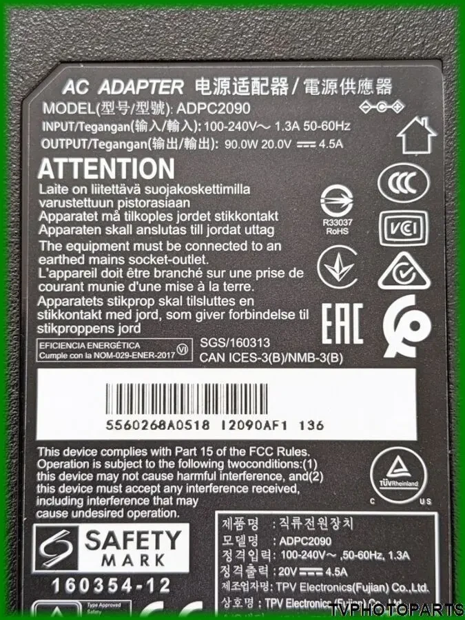 блок живлення ADPC2090 20.0V 4.5A 90.0W для Msi MPG ARTYMIS 273CQR 4