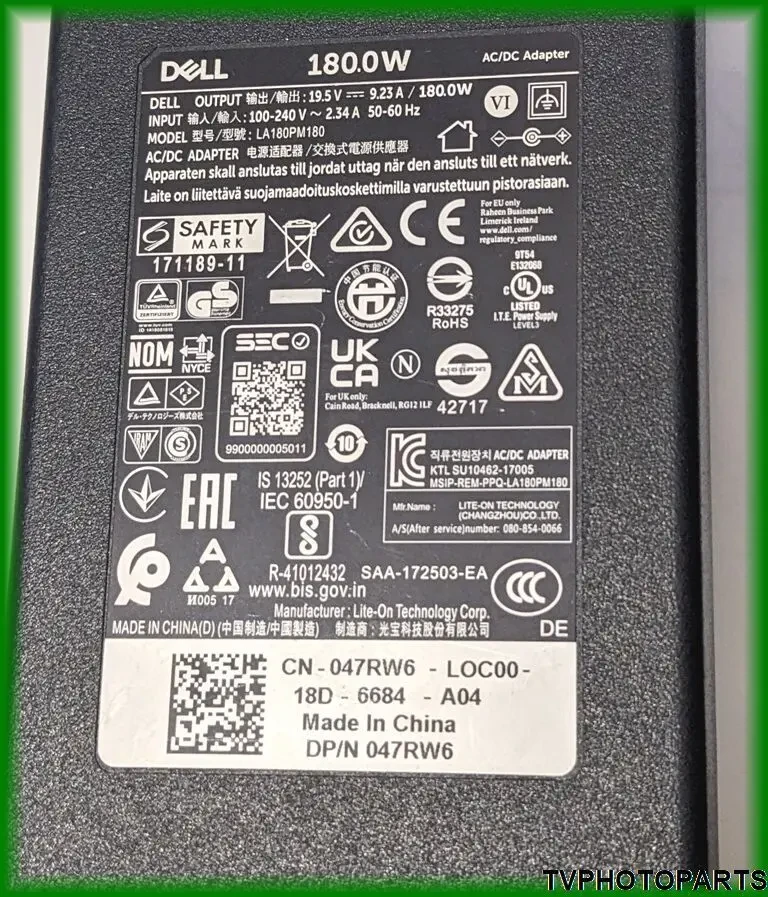 Оригінальний блок живлення DELL LA180PM180 19.5V 9.23A 180W 7.4x5.0mm 3