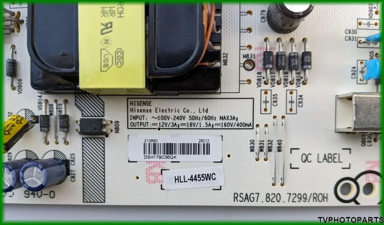 плата блок живлення RSAG7.820.7299/ROH для телевізора Hisense H49N5700 2
