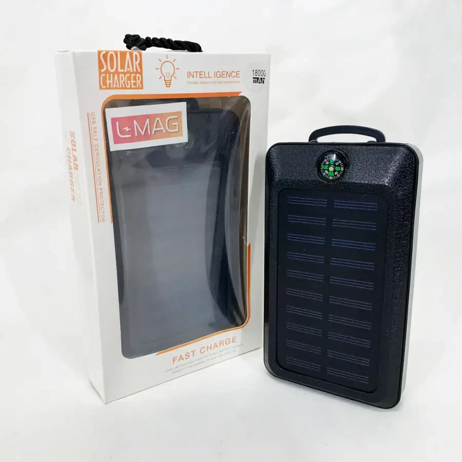 УМБ Power Bank Solar 18000 mAh мобильное зарядное с солнечной панелью и лампой, Power Bank Charger White 4