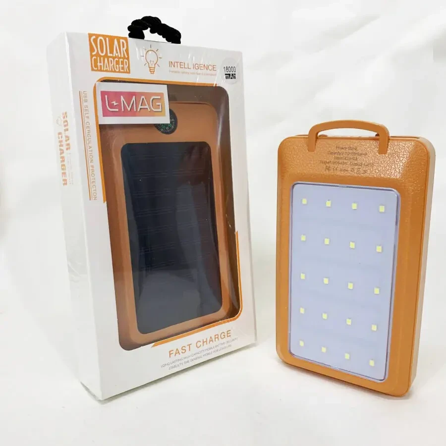 УМБ Power Bank Solar 18000 mAh мобильное зарядное с солнечной панелью и лампой, Power Bank Charger White 2