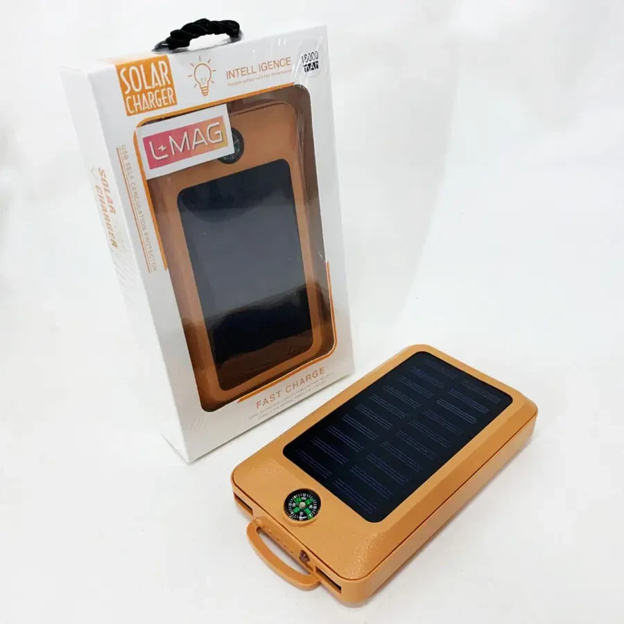 УМБ Power Bank Solar 18000 mAh мобильное зарядное с солнечной панелью и лампой, Power Bank Charger White 8