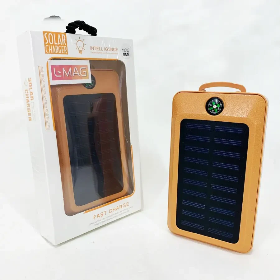 УМБ Power Bank Solar 18000 mAh мобильное зарядное с солнечной панелью и лампой, Power Bank Charger White 7