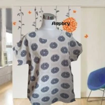 Aspbry Красивая женская блузка в принт хлопок Италия на 52