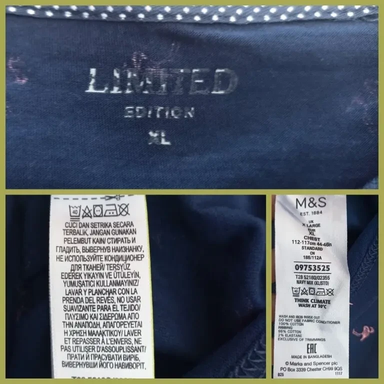 Marks Spencer Футболка мужская т синяя в принт фламинго хлопок XL 10