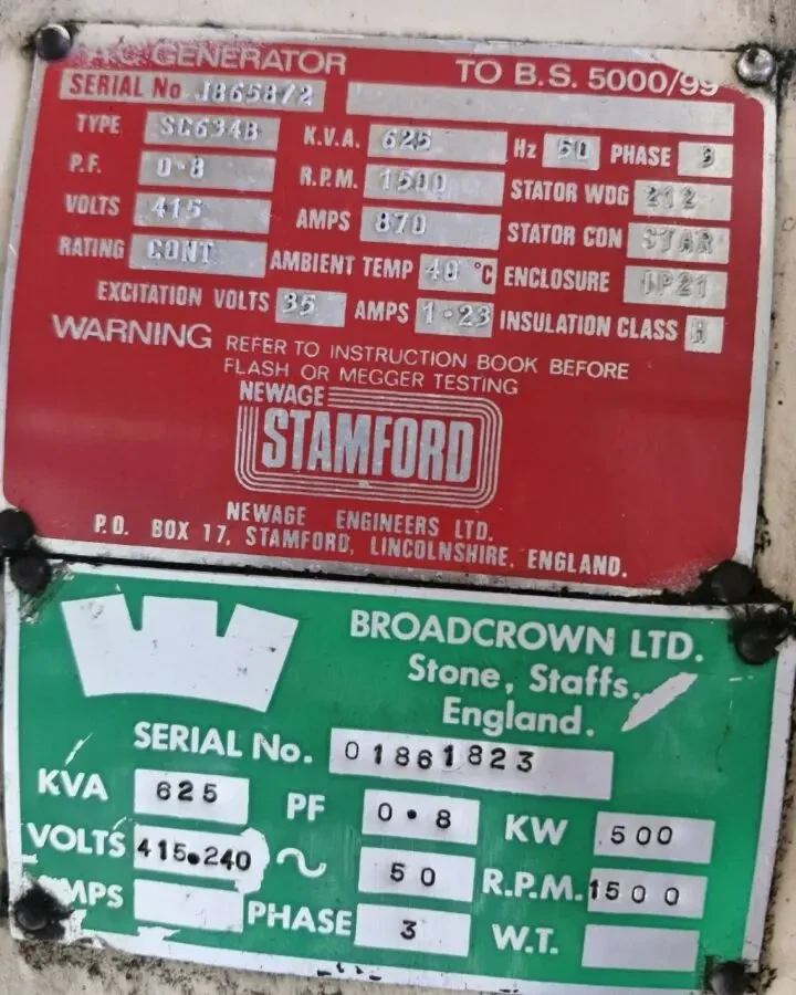 Дизельний генератор Broadcrown 500 кВт 625 кВА (Perkins Rolls-Royce) 9