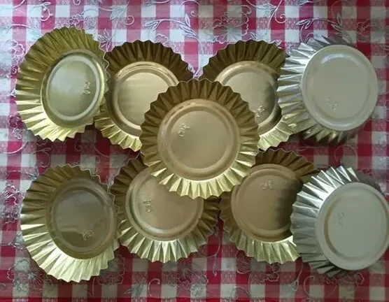 Форми Формочки НОВІ для випікання випічки пирогів, піци, заливного ,твердий метал жовтий, 9 штук. 5