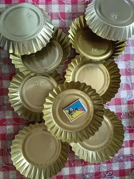 Форми Формочки НОВІ для випікання випічки пирогів, піци, заливного ,твердий метал жовтий, 9 штук. 2