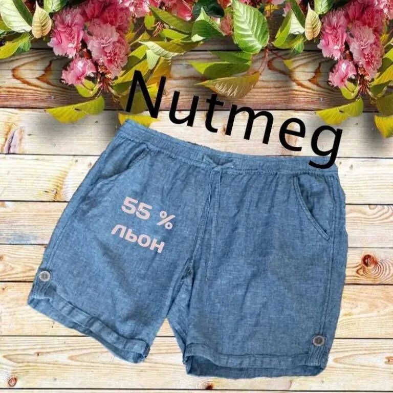 Nutmeg Льняные женские шорты под джинс 18  на 52
