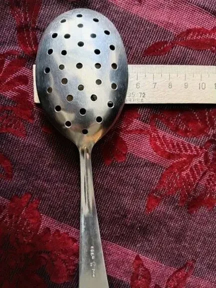 Ложка шумовка, гарнирна ложка с отверстиями з отворами нержавійка вічная 1 шт. радянский раритет 3