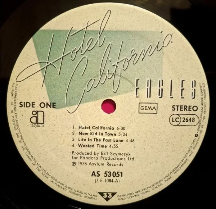 Eagles - Hotel California - 1976. (LP). 12. Vinyl. Пластинка. Poster. Germany. 8