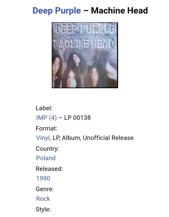 Deep Purple - Machine Head - 1972. (LP). 12. Vinyl. Пластинка. Poland. Rare. 5